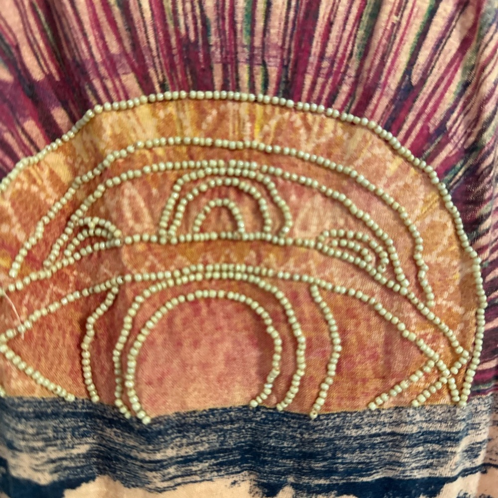 Beaded Sunrise Graphic Peach Tank Top - Picture 4 of 4